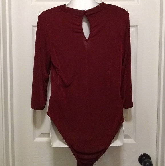 Mock Neck❤ with Cutout Detail Plus Size BodySuit - Picture 5 of 6